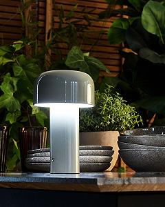 Настільна лампа Besos Металева Акумуляторна Бездротова Сенсорна LED Для вулиці Сіра synthetic.ua - Фото 1