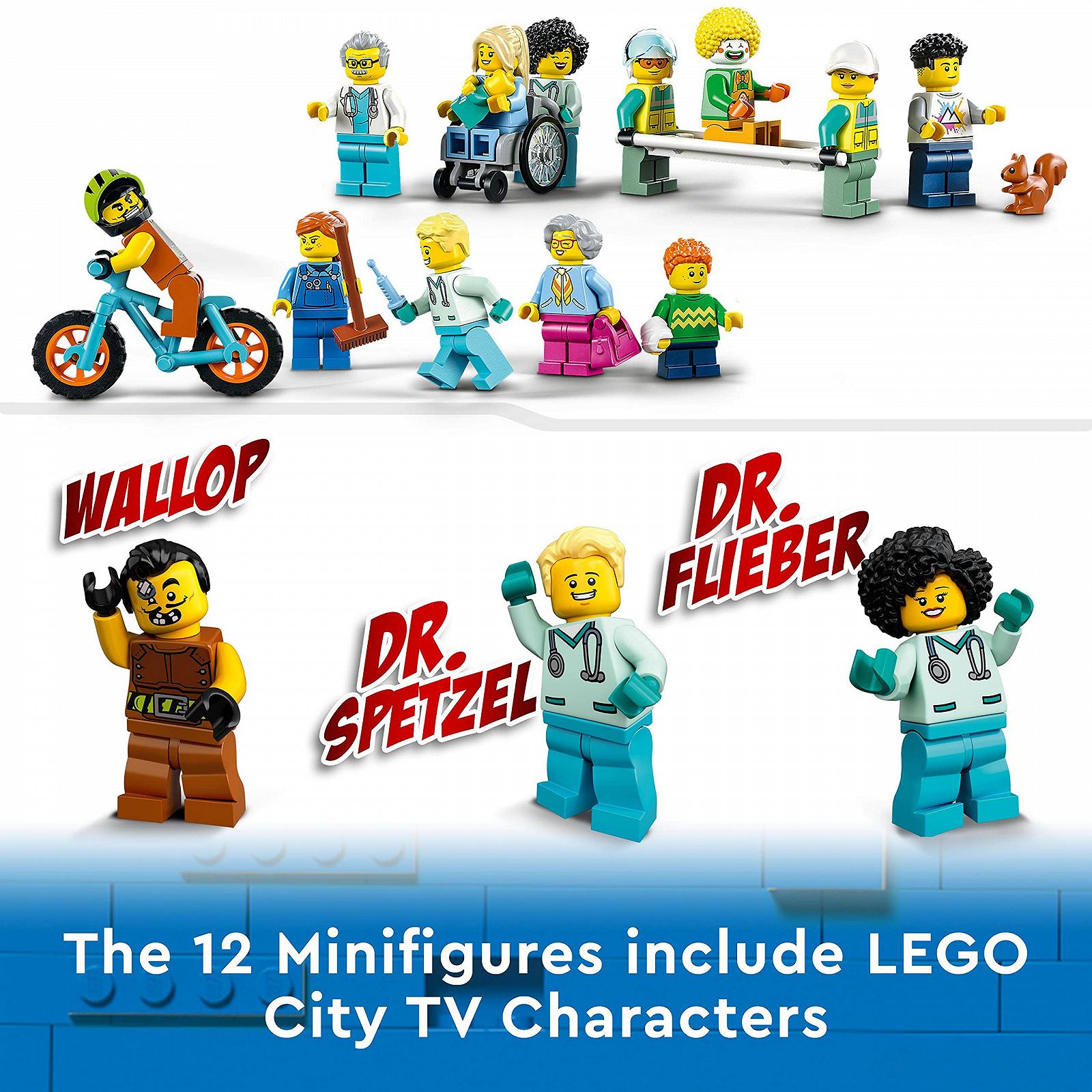 Конструктор Lego City Hospital 60330 з каретою швидкої допомоги, рятувальним вертольотом та 12 мініфігурками, фото №5