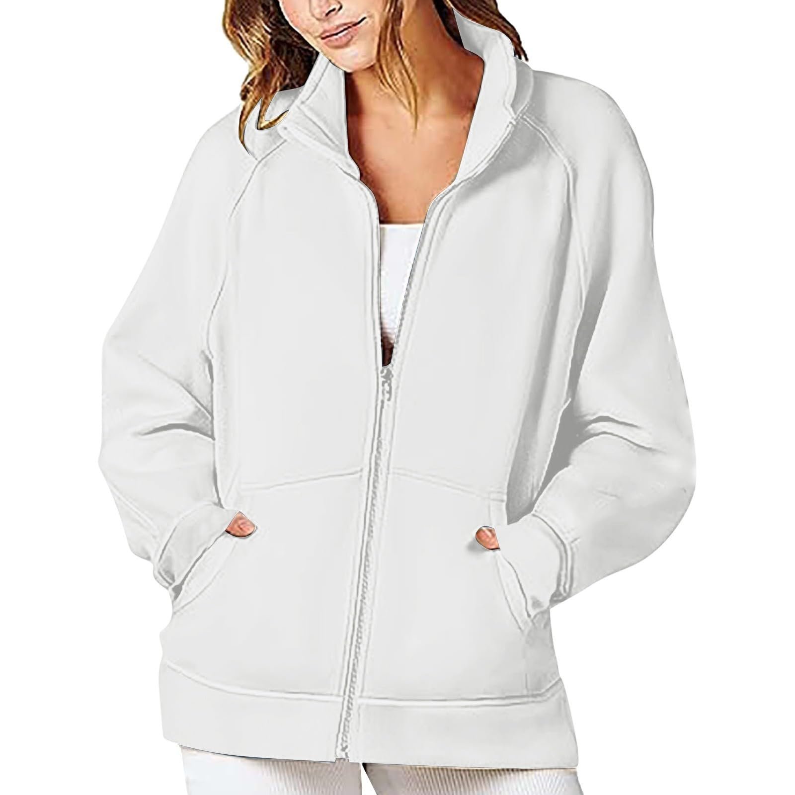 Женская толстовка на молнии Зима Осень однотонная Спортивная Y2K, фото №1