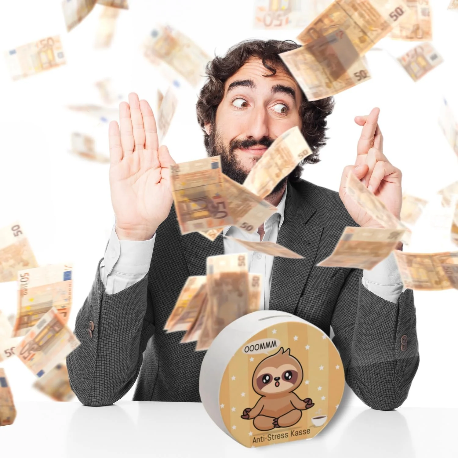 Скарбничка керамічна Anti-Stress Kasse Ленівець Медитація, фото №7