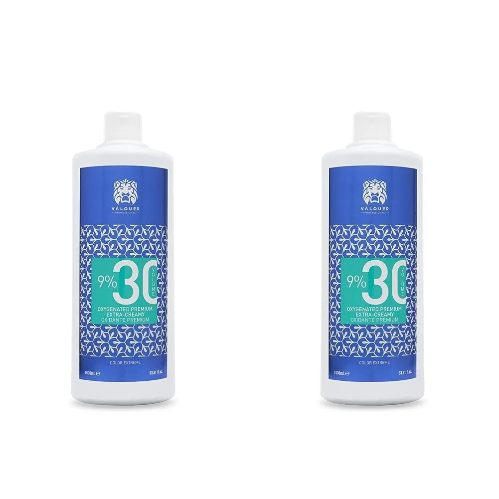 Крем-фарба Valquer Profesional Oxygenated Premium Ultra Creamy 9% (30 vol) для стійкої фарби для волосся - 1000 мл (2 шт. в упаковці), фото №1