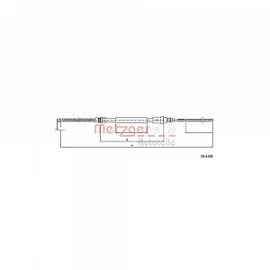 Трос стоянкового гальма METZGER 10.6201 для CITROËN PEUGEOT задній лівий - Фото 1