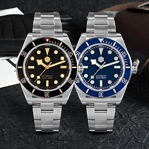 Часы San Martin Vintage BB58 NH35 SN008G Diver Luxury Men's Watch Automatic Mechanical Stainless Steel Business Watches Blue Diver Mechanical synthetic.ua - Фото 1