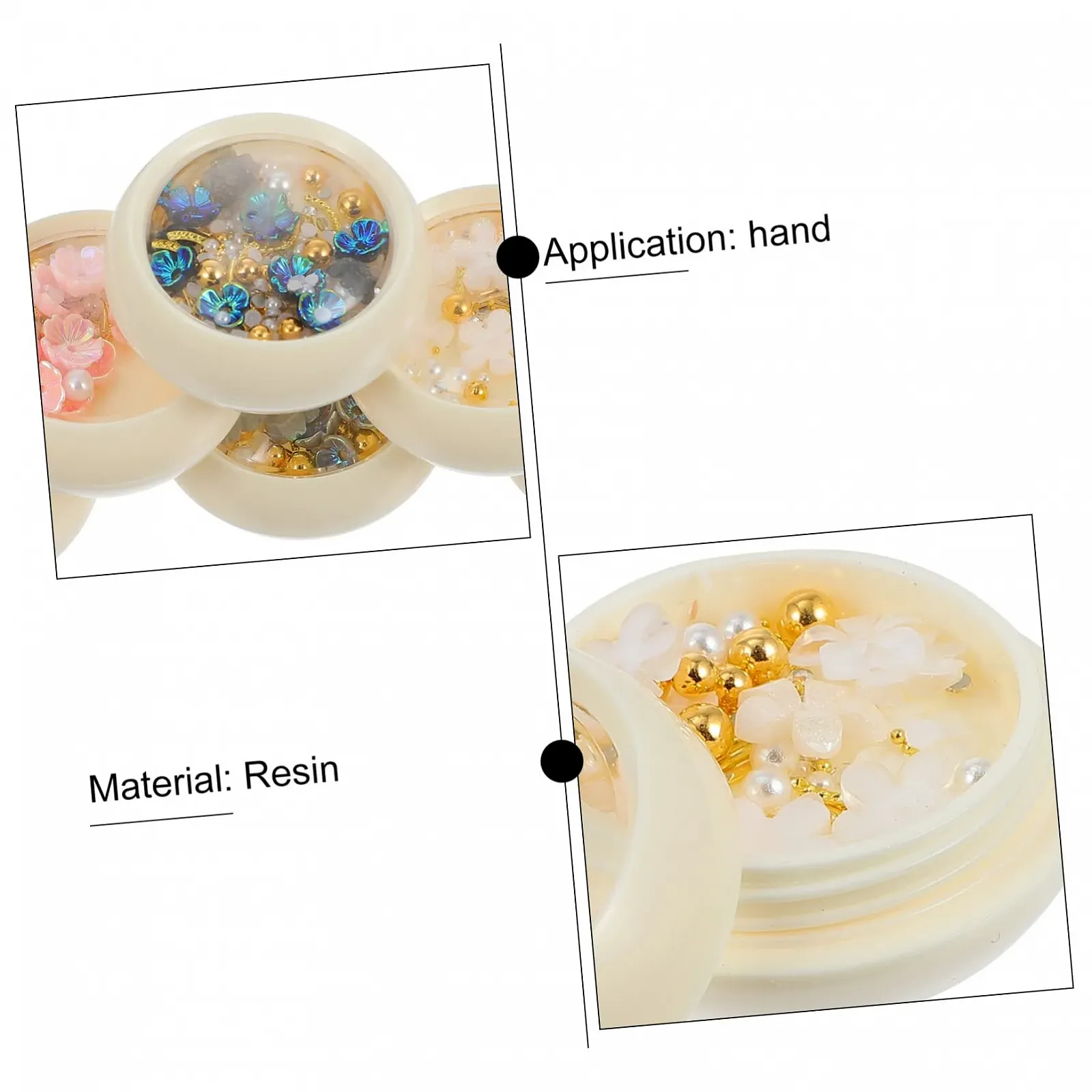 Набір для нігтів WOONEKY Бісер, кристали, смола, 6 коробок, фото №6