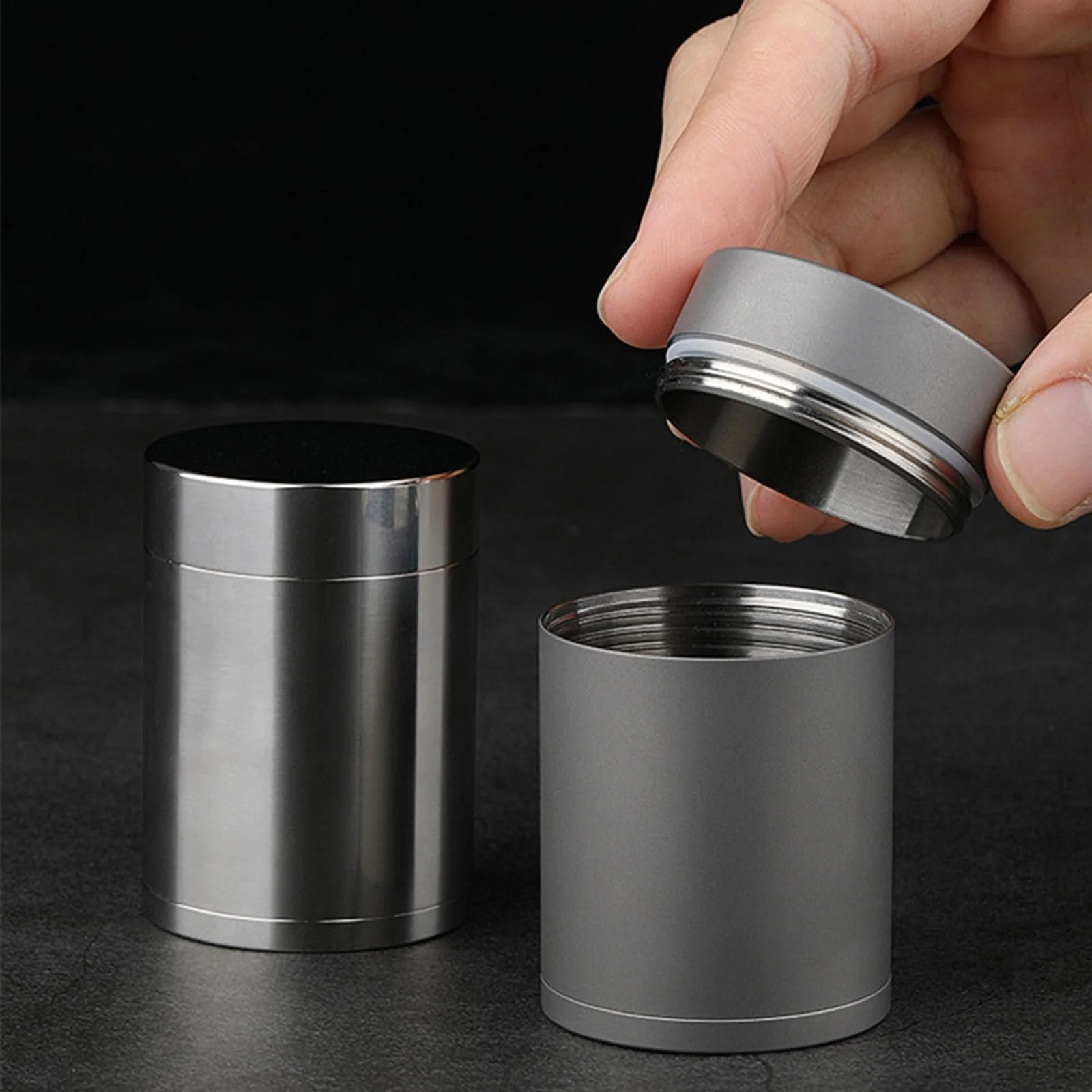 Коробка для зберігання TWEW кругла герметична зі сплаву, водонепроникна, портативна для активного відпочинку, фото №4