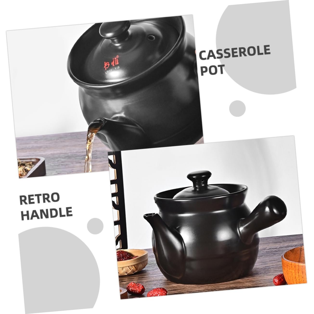 Кастрюля керамическая для заваривания лекарств традиционная термостойкая с эргономичной ручкой, фото №8