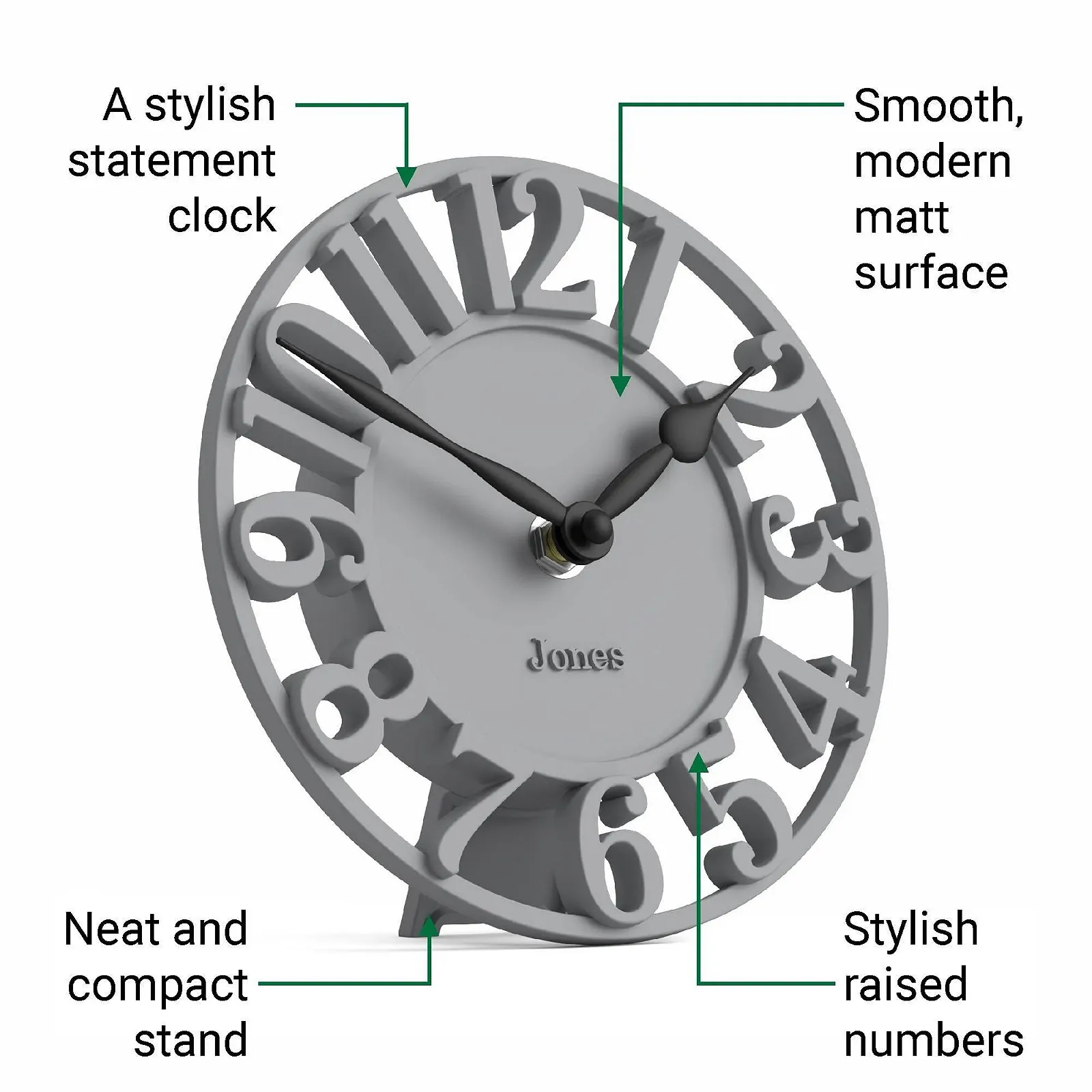 Настольные часы JONES CLOCKS Ealing, миниатюрные скелетообразные, фото №6 Настольные часы JONES CLOCKS Ealing, миниатюрные скелетообразные, фото №6