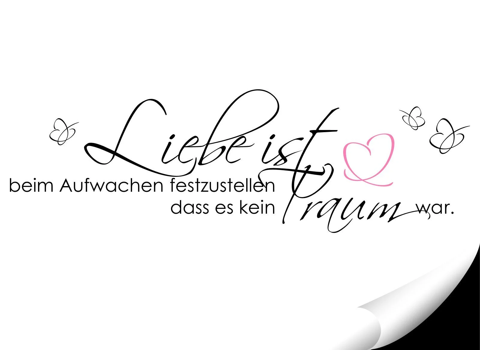 Наклейка на стену Grandora Liebe ist beim Aufwachen W800 120 x 38 см Черная, фото №2