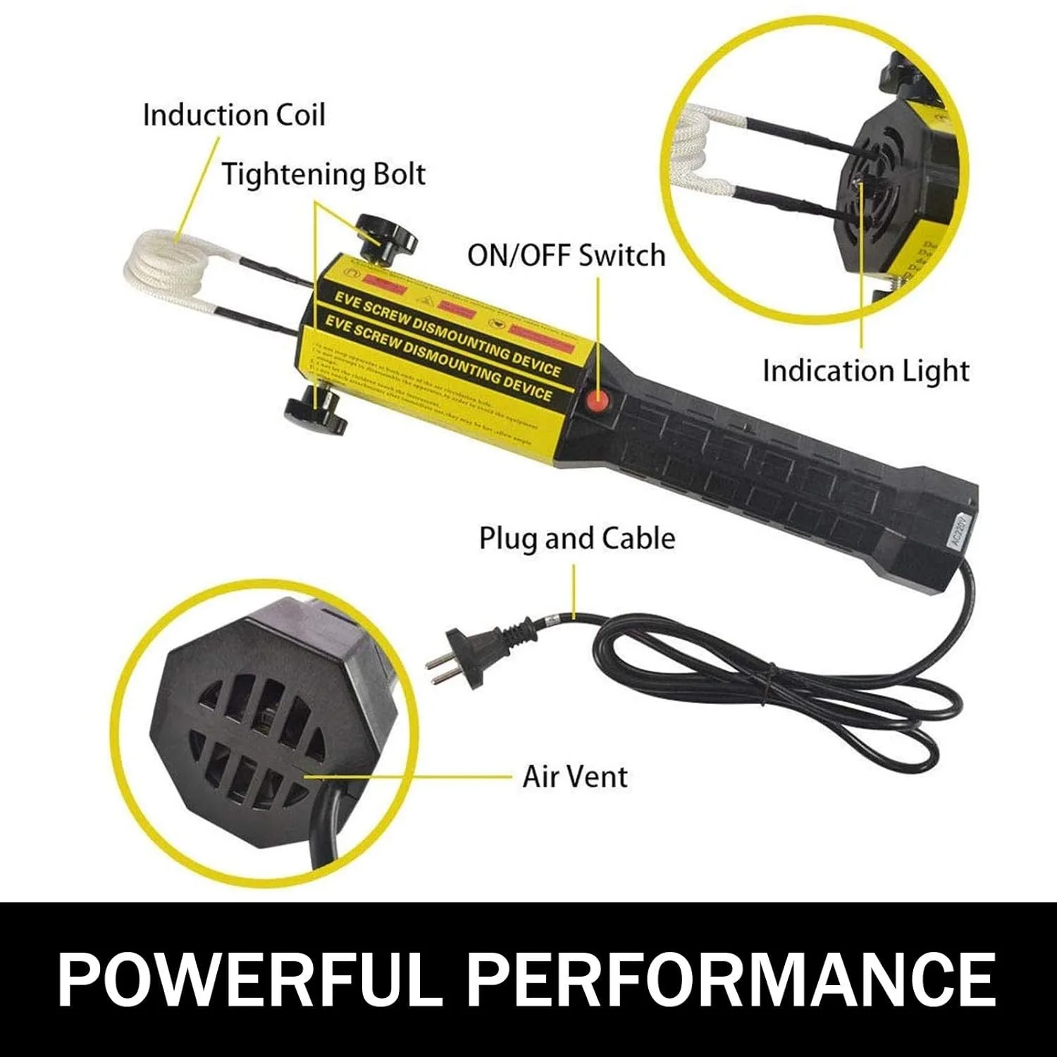 Нагрівач індукційний VEVOR / 1.1 кВт / Портативний / Для болтів 5-40мм / Синій, фото №3 Нагрівач індукційний VEVOR / 1.1 кВт / Портативний / Для болтів 5-40мм / Синій, фото №3