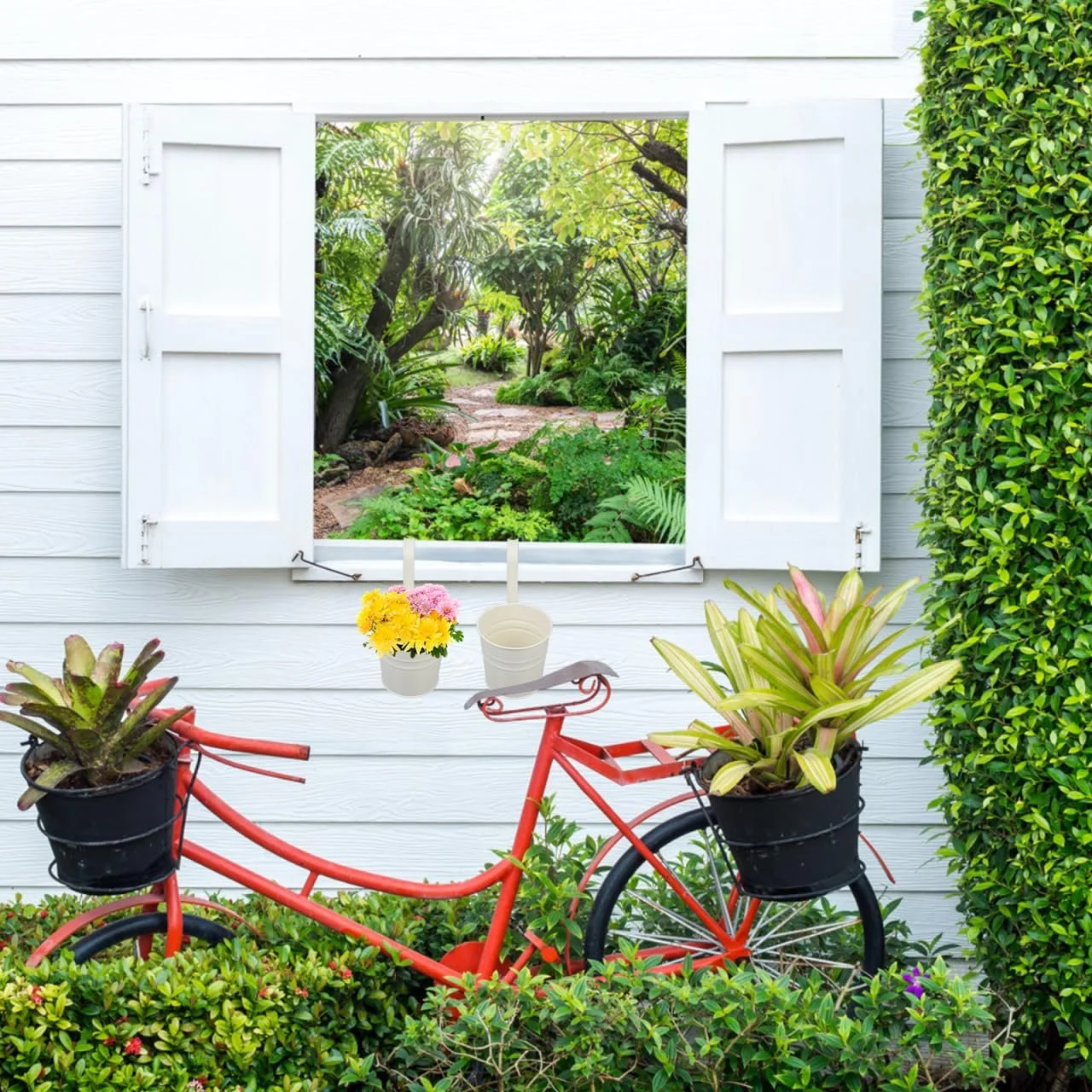 Підвісні горщики для рослин Cabilock Набір з 4 шт. Знімний гачок Метал Білий, фото №2