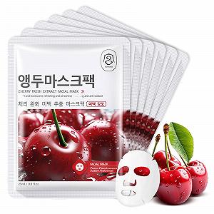 Тканинна маска Shefave Korean Cherry, 6 шт, живильна, для покращення тону шкіри - Фото 1