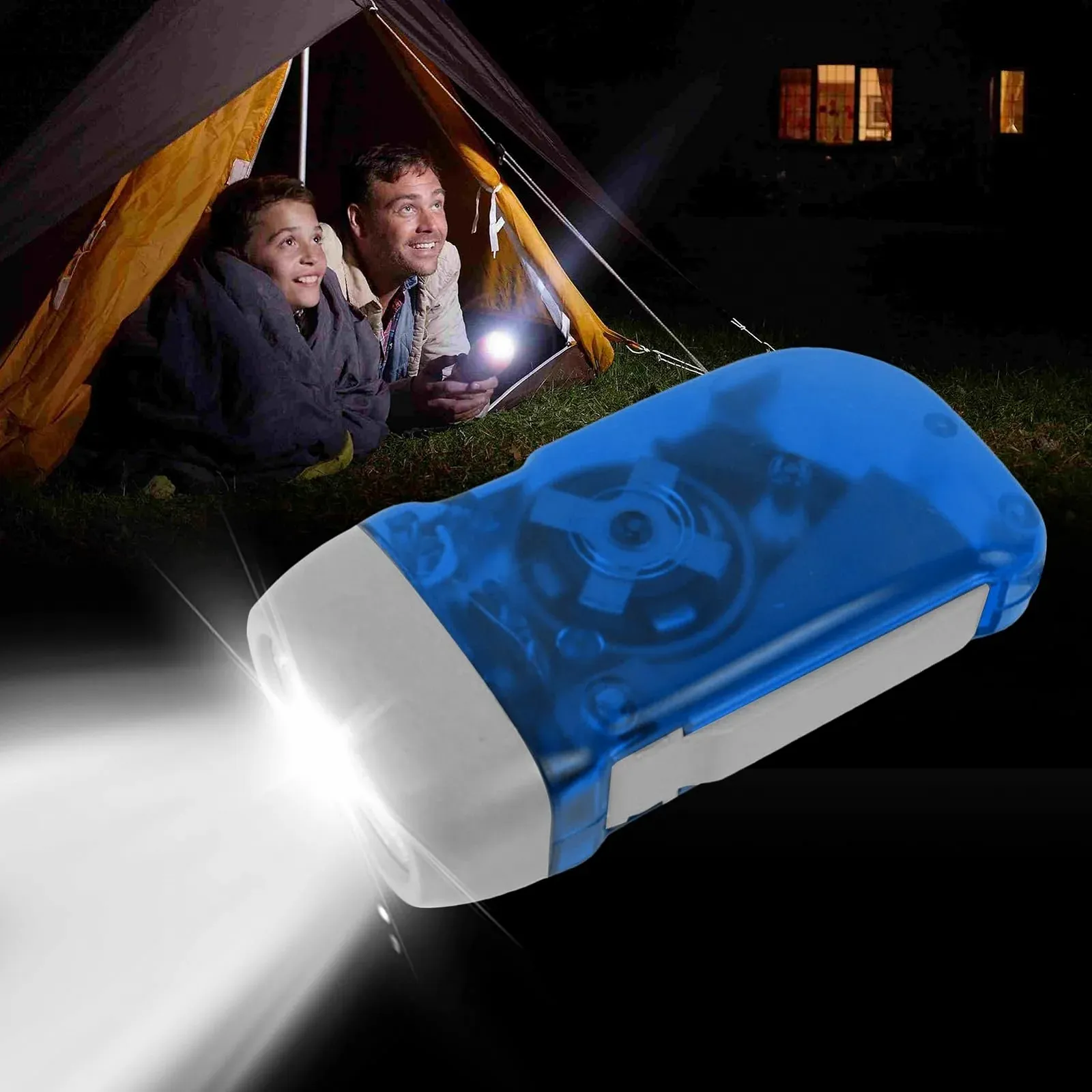 Кемпинговый фонарь - ручной фонарь с ручкой | Эргономичный фонарь для походов, аварийных ситуаций | Удобный, перезаряжаемый ручной светодиодный фонарь для кемпингового оборудования и прочего, фото №3