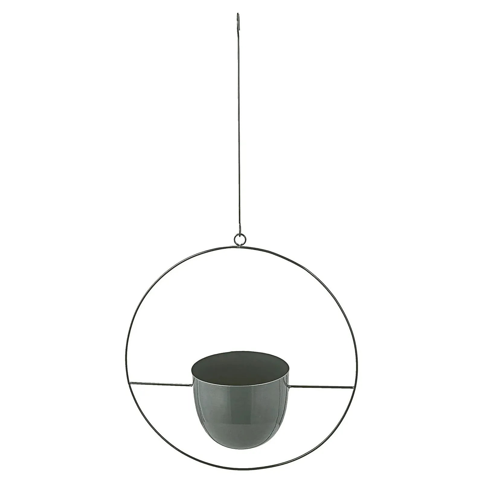 Підвісний кошик Cepewa для квітів металевий Круглий Сірий, фото №6