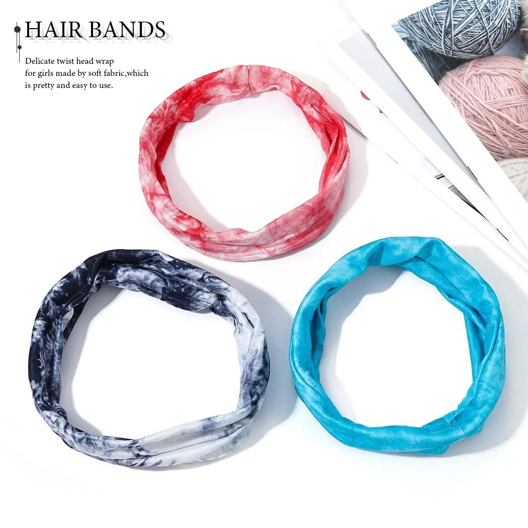 Пов'язка на голову еластична в стилі бохо Широка, фото №4