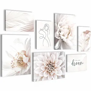Картини на стіну Novart Flowers Vintage N033571a набір із 7 шт. сіро-рожеві - Фото 1