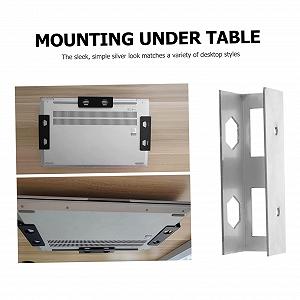 Держатель для ноутбука Металлический Набор 3 шт. Подстольный Прочный Полка для ноутбука Под стол Экономия места Легкая сборка для офиса и дома synthetic.ua - Фото 1