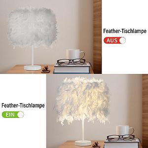 Настольная лампа Перовая Винтажная с лампой Белая synthetic.ua - Фото 1