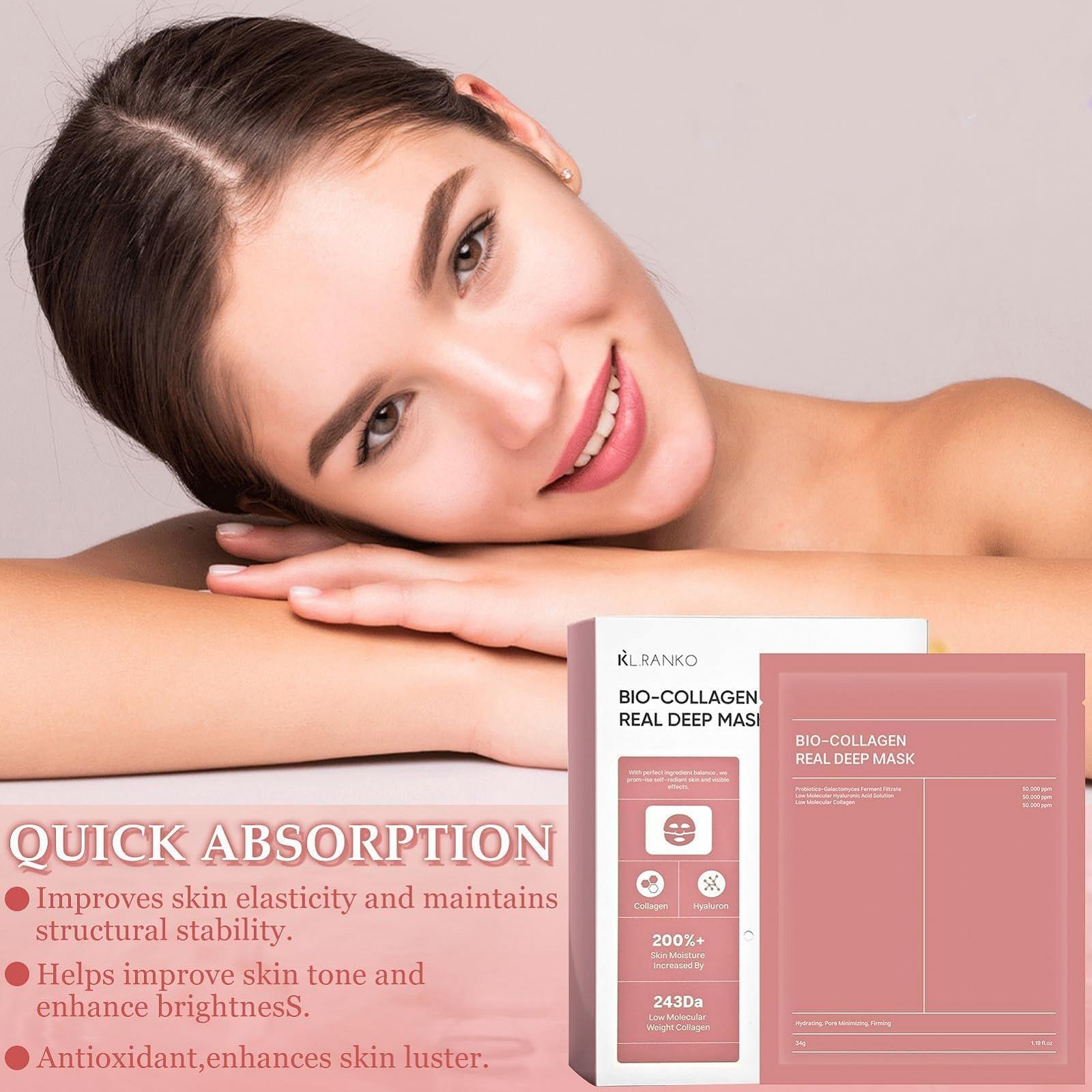 Маска для обличчя Collagen Real Deep Organic, 8 шт, фото №6