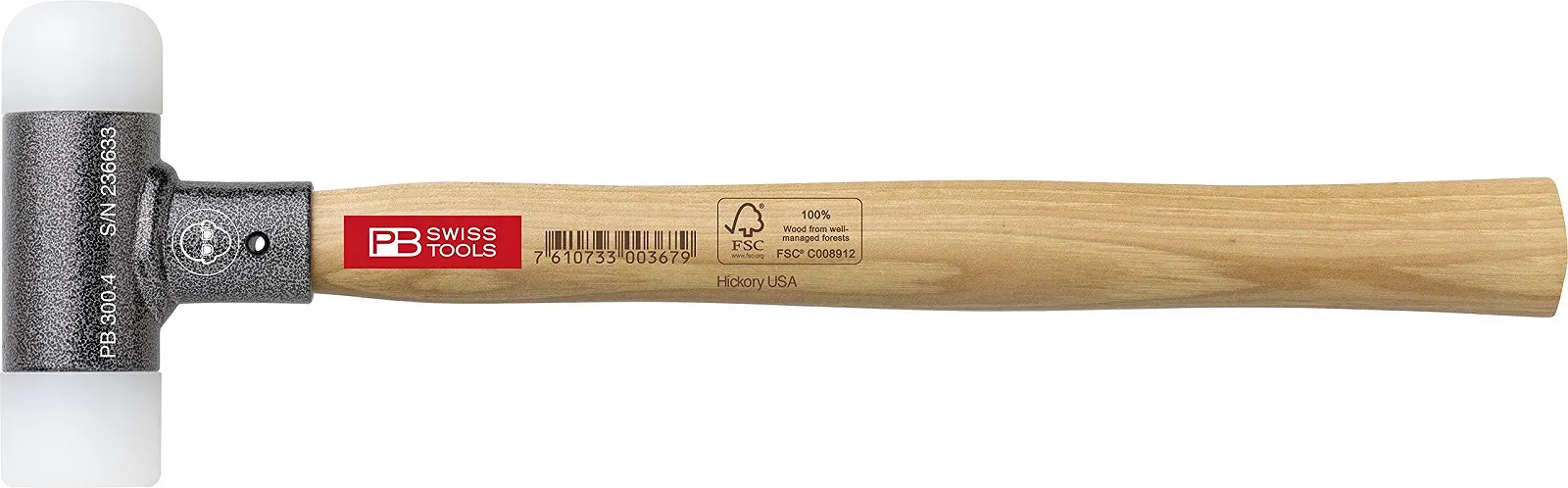Киянка безбезынерционная PB Swiss 300/2 с пластиковыми головками и рукояткой из гикори, фото №1 Киянка безбезынерционная PB Swiss 300/2 с пластиковыми головками и рукояткой из гикори, фото №1
