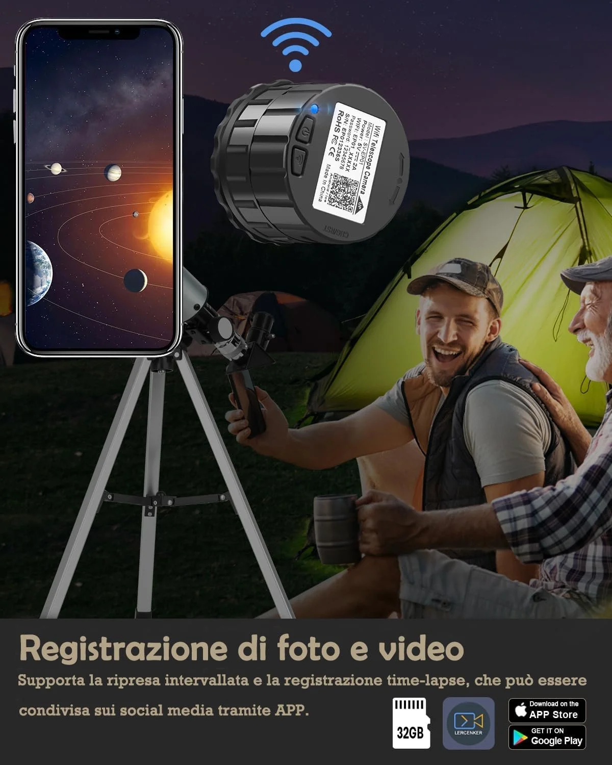 WiFi электронный окуляр-камера Evistr Черный, фото №6 WiFi электронный окуляр-камера Evistr Черный, фото №6
