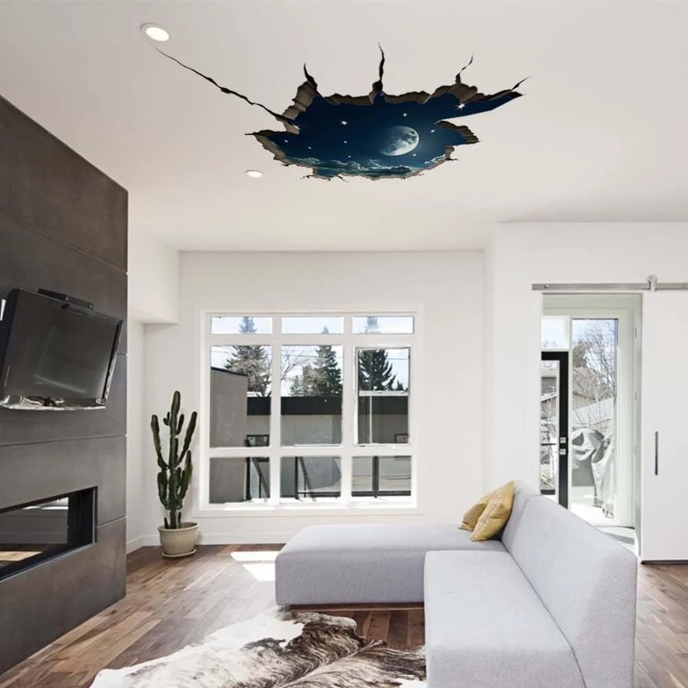 Наклейка на стіну 3D SUPERDANT Moonlight Night Місяць та зірки вінілова, фото №4