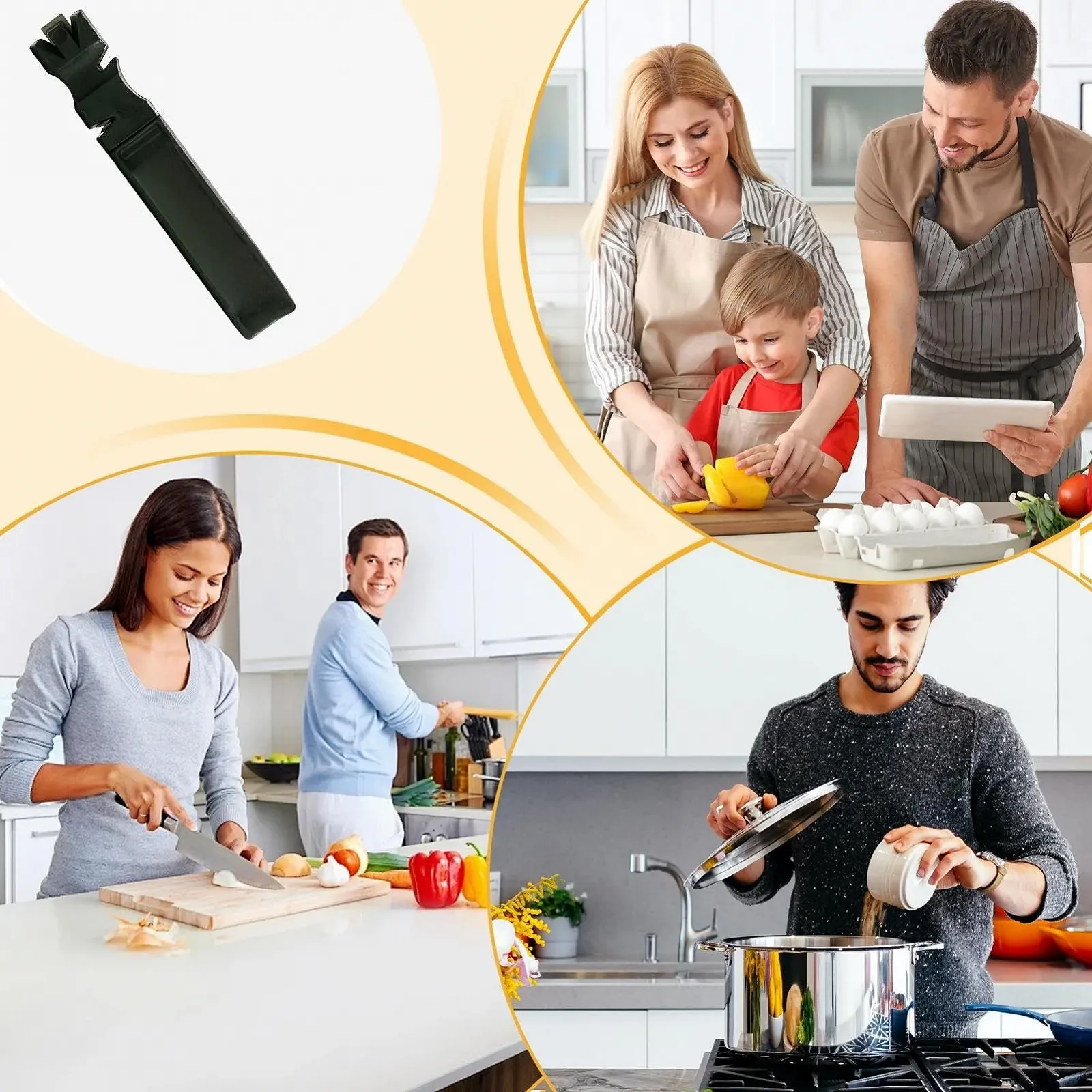 Точило для кухонних ножів 4 в 1 портативна, фото №5