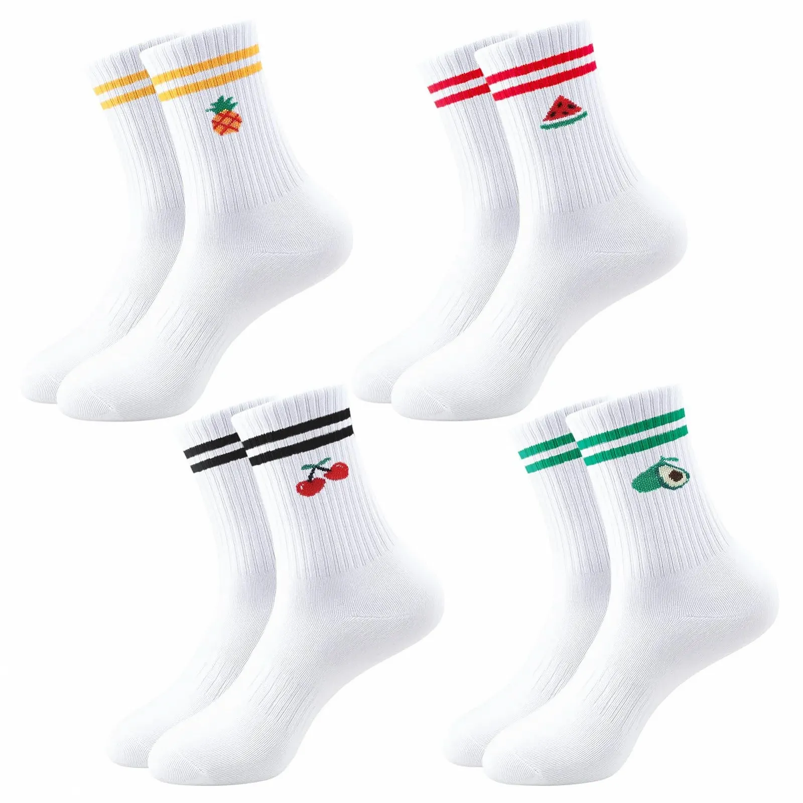 Тенісні шкарпетки Унісекс з фруктовим візерунком 4 пари, розмір 38-42, фото №1