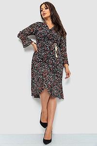 Платье шифоновое цвет черно-розовый 204R1876-1 synthetic.ua - Фото 1