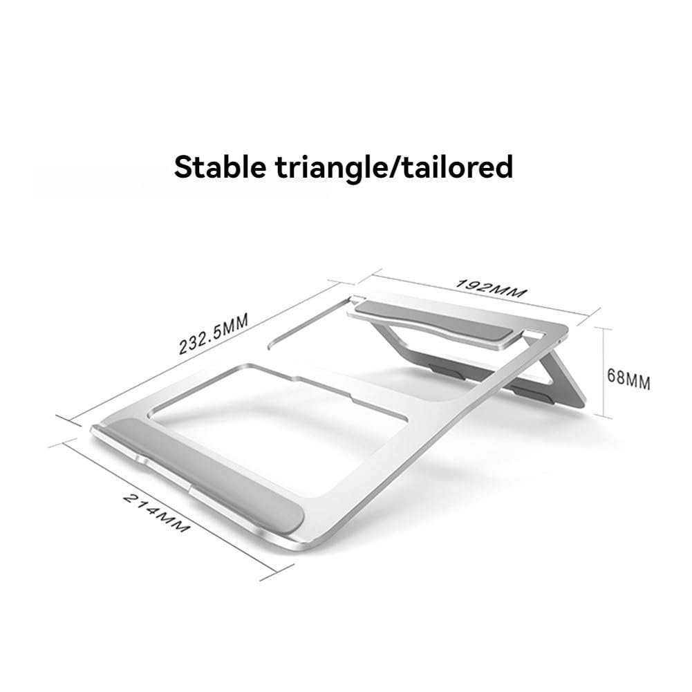 Регульована по висоті алюмінієва підставка для ноутбука, складаний настільний тримач для ноутбуків до 17", фото №7
