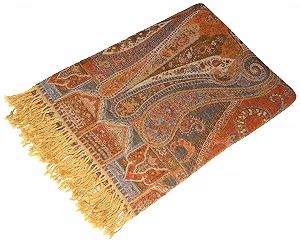 Покривало Lorenzo Cana Вовна Жакардовий Тканий візерунок Пейслі М'яка Покривало 100% Вовна Покривало для дивану synthetic.ua - Фото 1