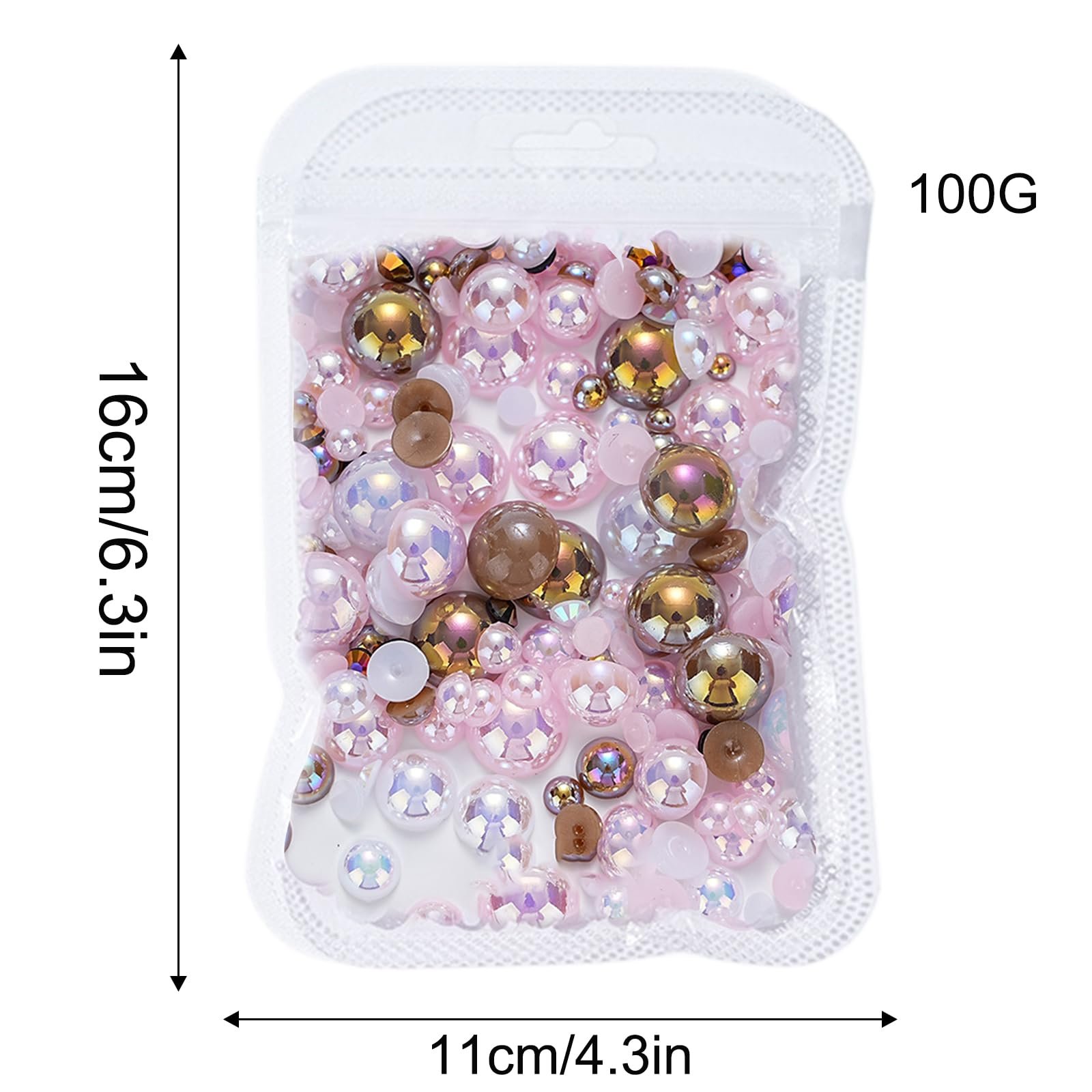 Полукруглые жемчужины для ногтей с плоской задней стороной, фото №4