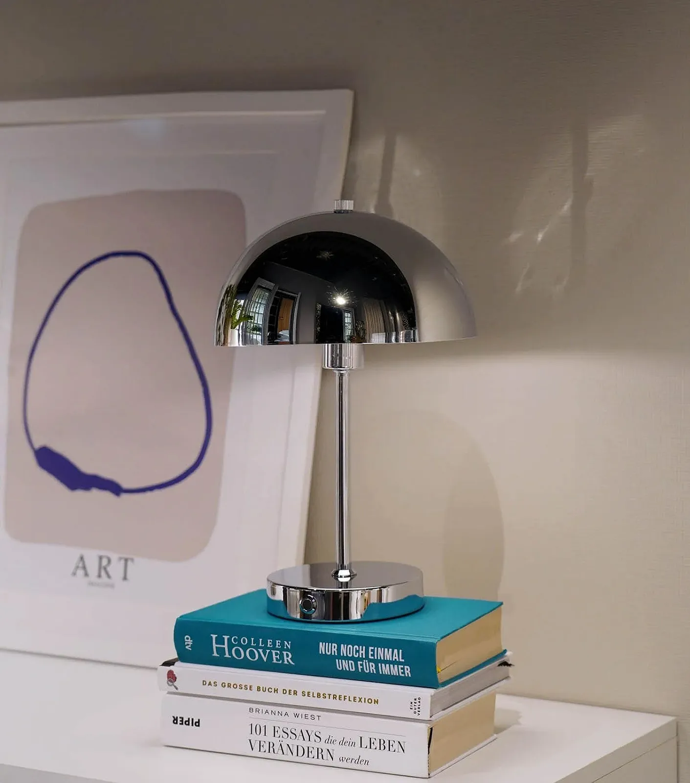 Настільна лампа mokebo The Lighthouse Mushroom Lamp LED акумуляторна USB-C Chrome, фото №2