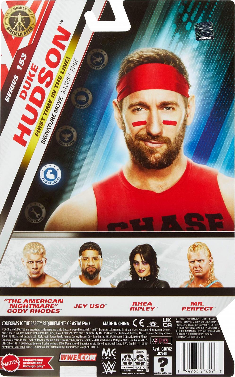 Фигурка Mattel WWE Duke Hudson Main Event Series #153, 15.24 см, с 10 точками артикуляции, фото №6