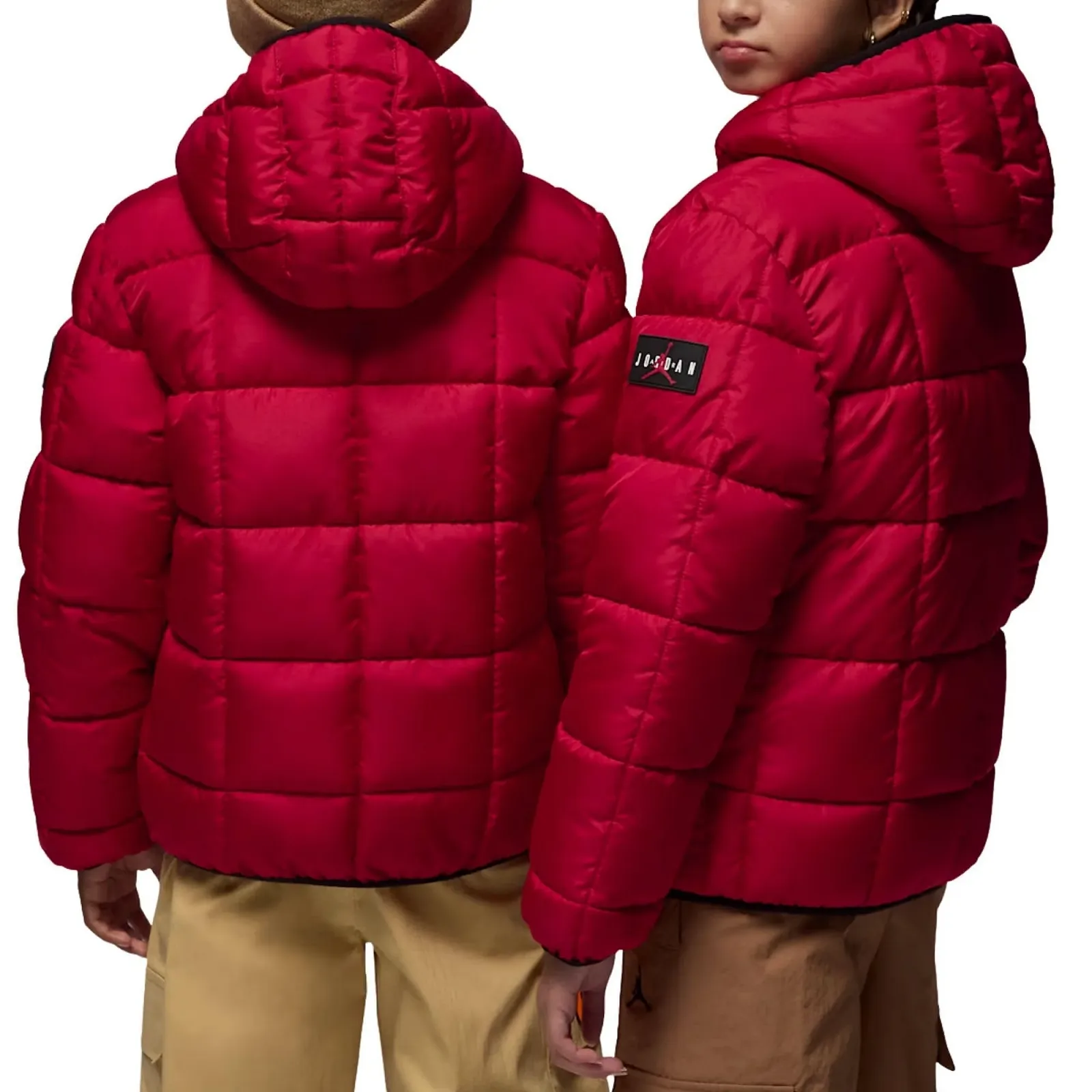Детская пуховая куртка с капюшоном NIKE Jordan 95F009-R78 Красный, фото №2