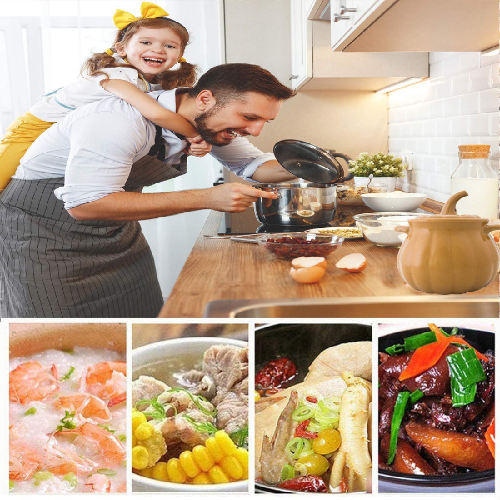 Форма для запекания Тыква Керамическая с крышкой Антипригарная 2 л, фото №3 Форма для запекания Тыква Керамическая с крышкой Антипригарная 2 л, фото №3