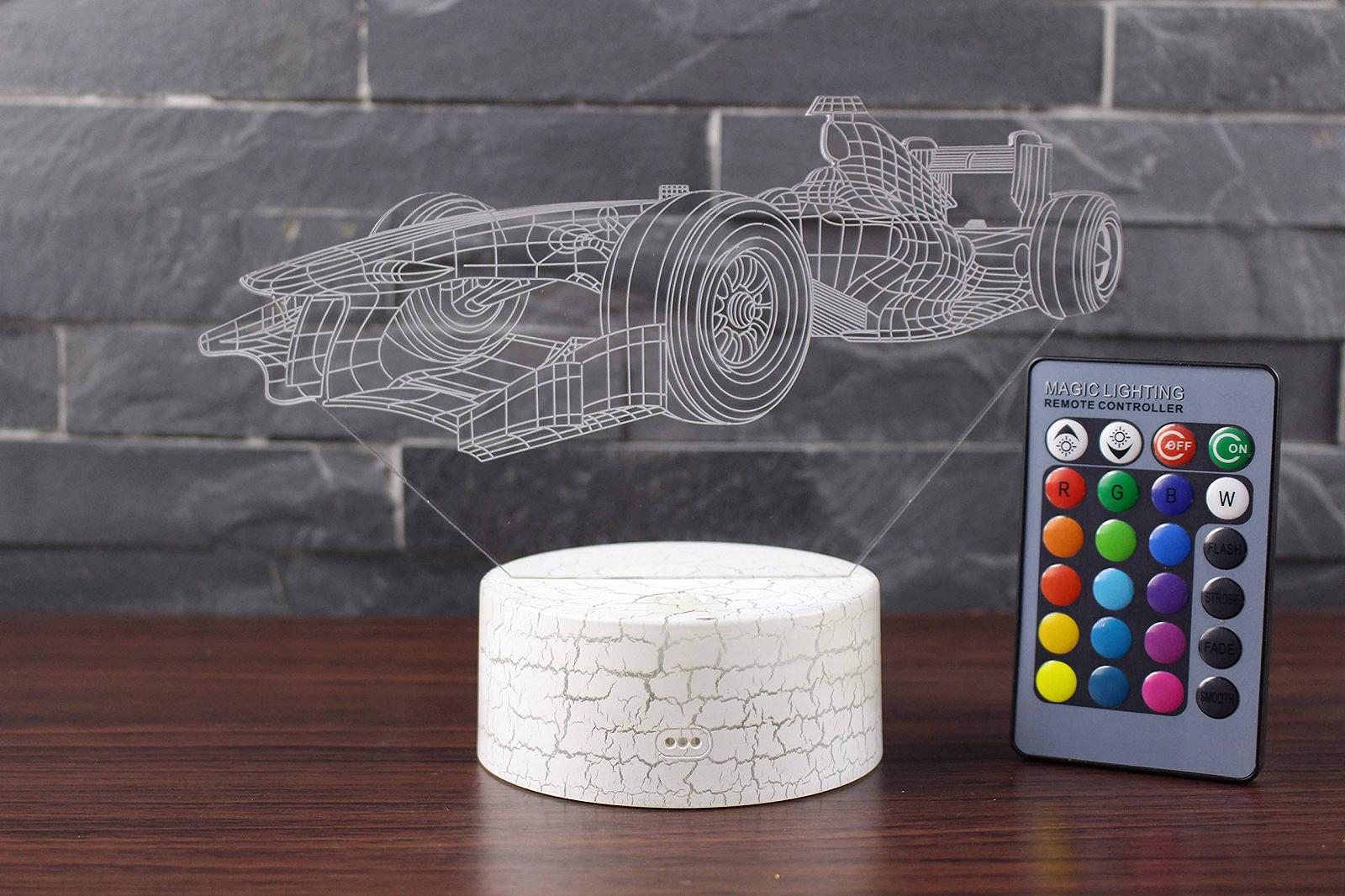 Нічник MARZIUS 3D LED Спортивний Автомобіль 16 Кольорів (F1 Car 1), фото №3 Нічник MARZIUS 3D LED Спортивний Автомобіль 16 Кольорів (F1 Car 1), фото №3