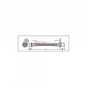 Тормозной шланг METZGER 4112183 для TOYOTA, задний мост справа - Фото 1