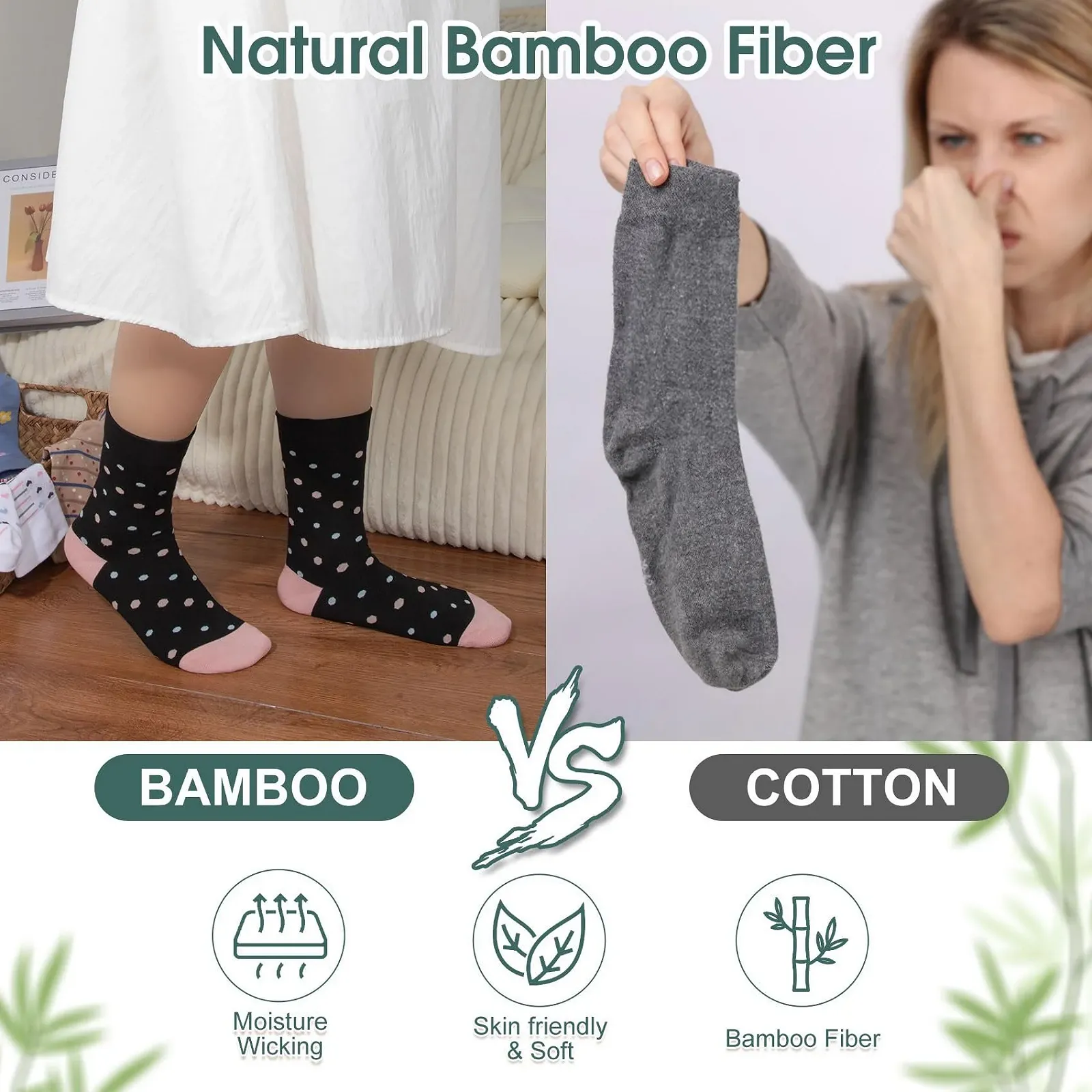 Носки из бамбука Женские Цветные Дышащие - 6 пар, фото №3