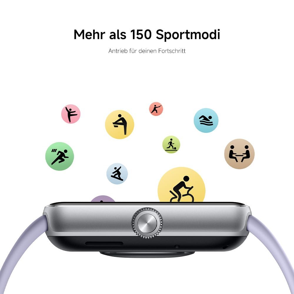 Смарт-годинник Xiaomi Redmi Watch 5, 2.07" AMOLED, 60 Гц, 150+ спортивних режимів, 5ATM, GNSS, датчик серцевого ритму та SPO₂, Bluetooth-дзвінки, алюмінієва рамка, обертова коронка, лавандовий, фото №11