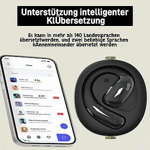 Наушники для перевода AI KALEIST A60, Bluetooth 6.0, 14 мм динамический драйвер, IPX4, черный synthetic.ua - Фото 1
