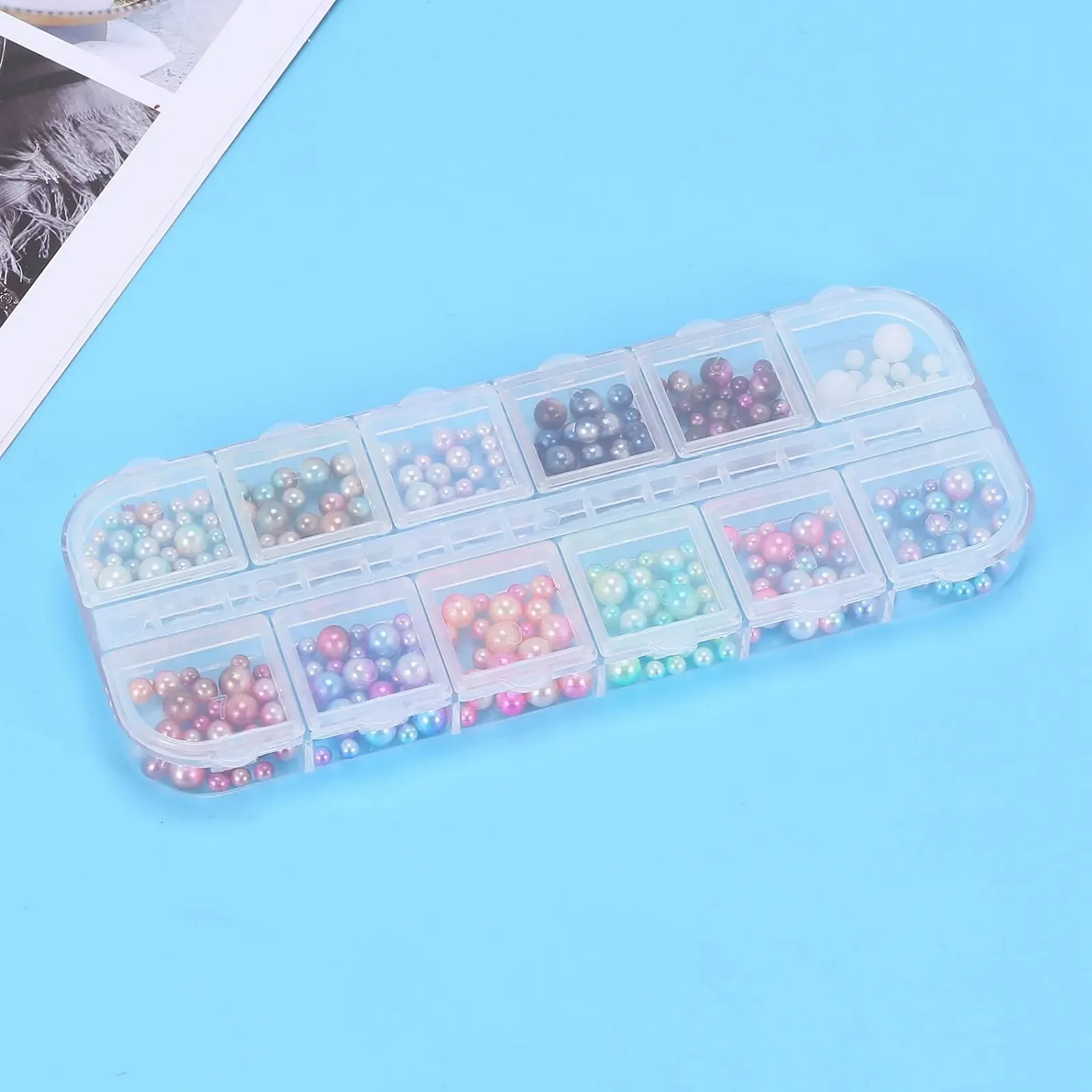 3D Форма Прозрачный Жемчуг для Ногтей DIY Украшения для Ногтей Стразы Инструменты для Маникюра 1# Смешанный Жемчуг, фото №7