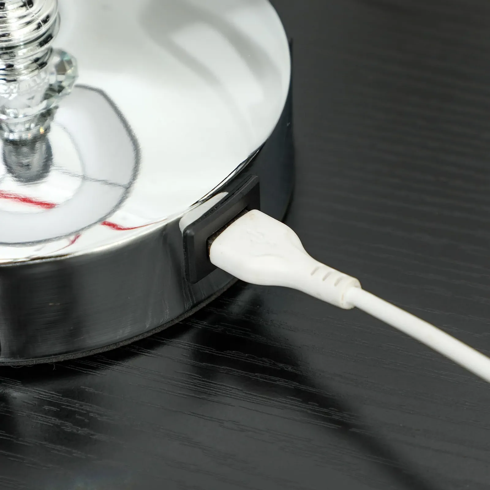 Настільна LED лампа HOMCOM Crystal E27 USB 23 x 23 x 45 см Срібляста Скляна, фото №9