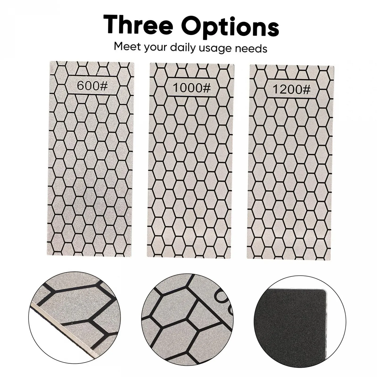 Точилки для ножів VALICLUD алмазні набір 3 шт. з нековзним дизайном, фото №7