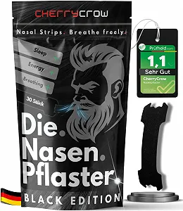 Носові пластирі CherryCrow Premium Black для кращого дихання (30 шт.) - Фото 1