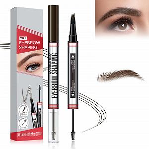Олівець для брів Magic Microblading 2-in-1 Водостійкий 3D 4 Fork Tips Темно-коричневий - Фото 1
