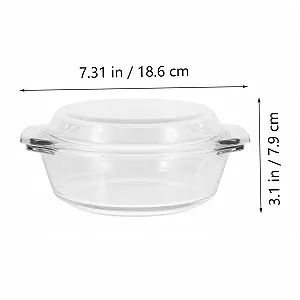 Кастрюля для запекания из термостойкого стекла с крышкой и ручками прозрачная synthetic.ua - Фото 1