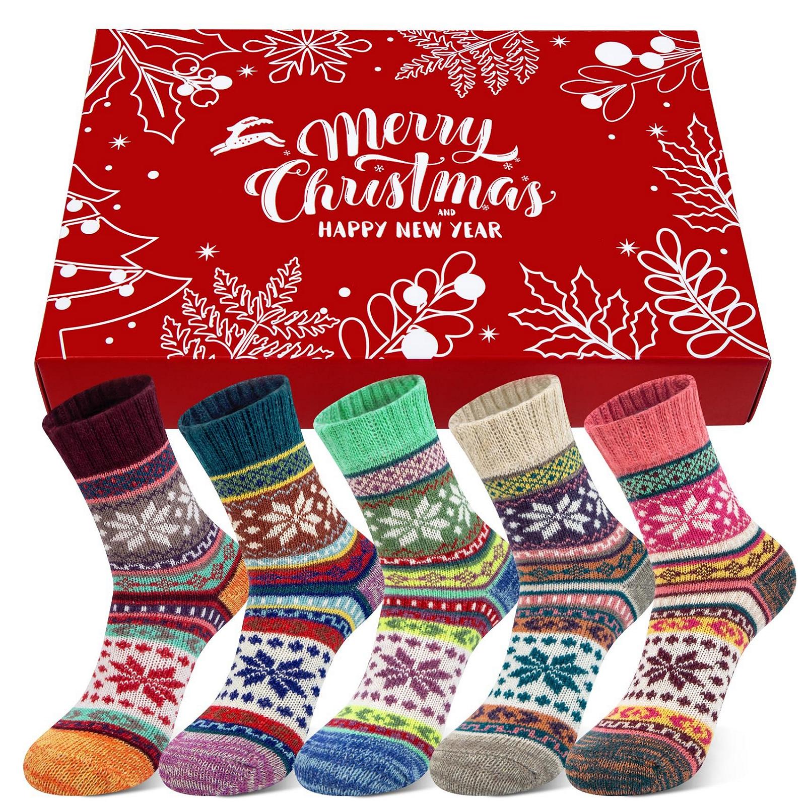 Носки Термоноски из толстой мериносовой шерсти Женские теплые носки Женские Рождественские Зимние Носки для походов на открытом воздухе 36-42, фото №1