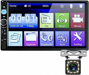 Автомагнітола Podofo 7010B / 7" / Сенсорна / Bluetooth / USB / AUX / TF slot / 2DIN - Фото 1