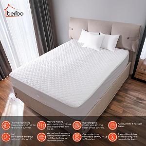 Водонепроницаемый наматрасник BERIBO - стеганый 135 см x 190 см + 30 см (Double) synthetic.ua - Фото 1