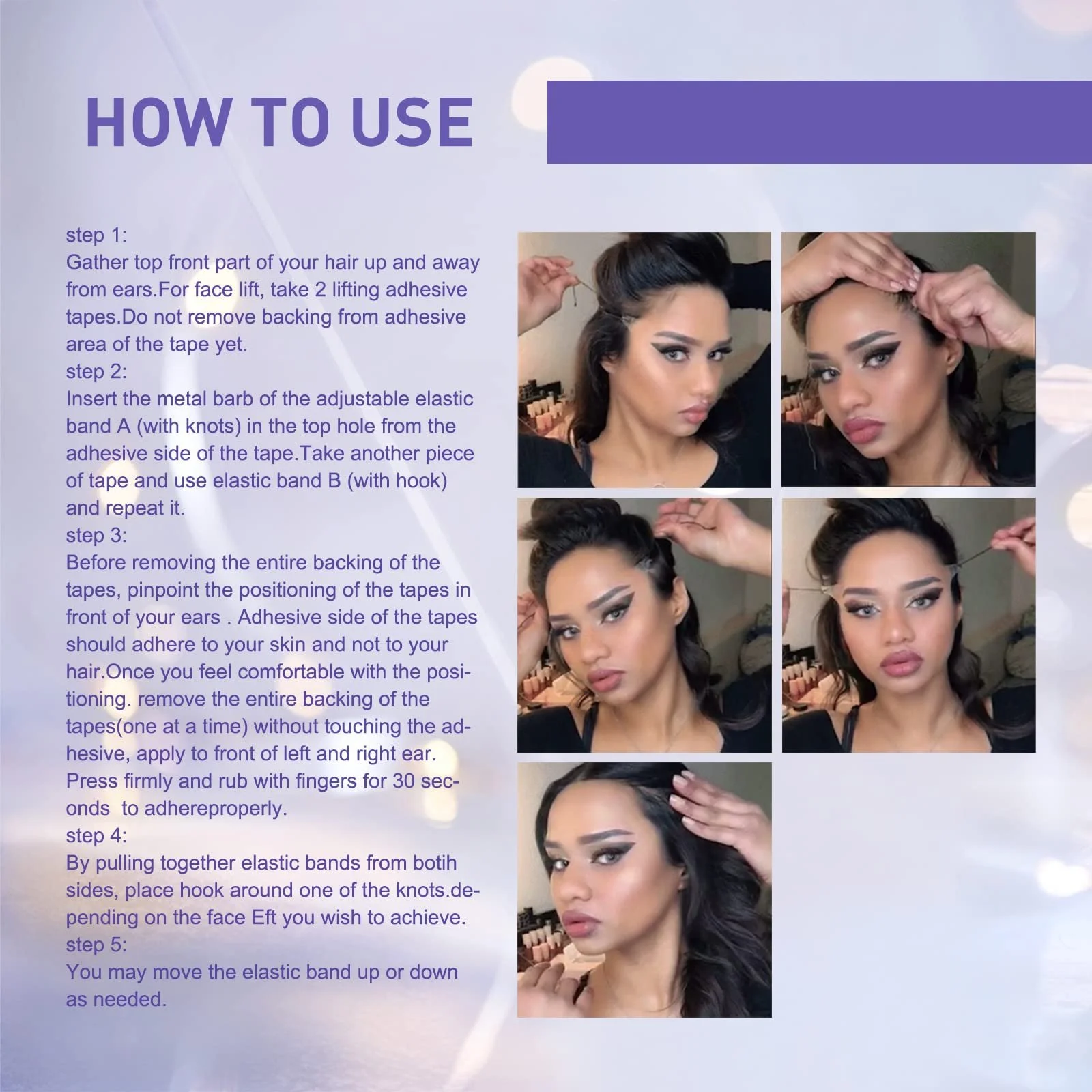 Стрічки для підтяжки обличчя Cynamus, наклейки для підтяжки обличчя, 40 штук в упаковці, фото №7